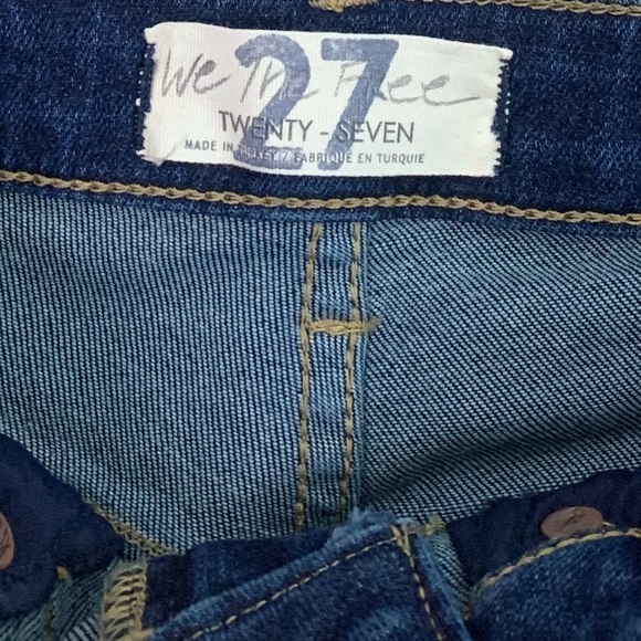 NWT Free People Raw High Rise Fray Hem Jeggings In Deep Indigo Blue - Picture 6 of 9